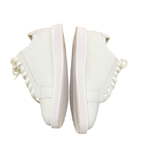 NWT Lauren Ralph Lauren Angeline white cow leather lace up platform sneakers 9.5 - Picture 5 of 14